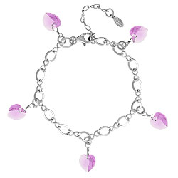 Alexandrite Crystal Heart Charm Bracelet