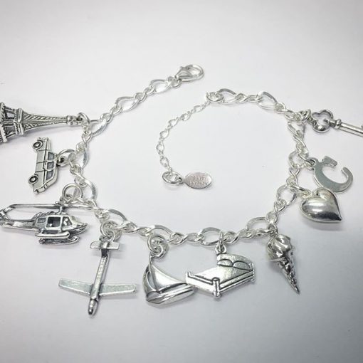 Sterling Silver Anastasia 50 Shades Inspired Charm Bracelet