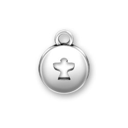 Sterling Silver Angel Domed Message Charm