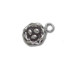 Sterling Silver Bird Nest with Eggs Charm