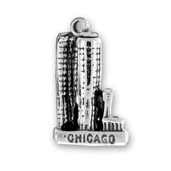Sterling Silver Chicago Marina City Charm