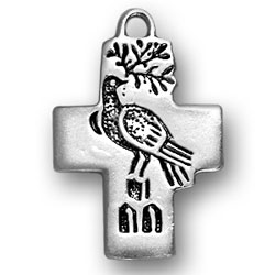 Sterling Silver Cross and Dove Charm