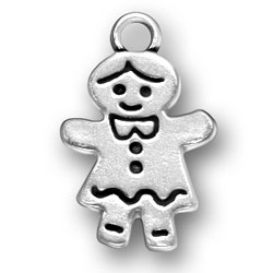 Sterling Silver Gingerbread Woman Charm