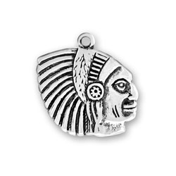 Sterling Silver Indian Head II Charm