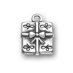 Sterling Silver Large Present Charm