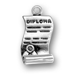Sterling Silver Open Diploma Charm