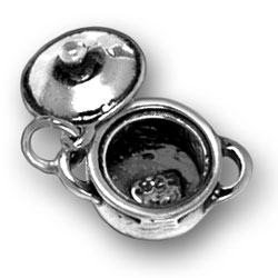 Sterling Silver Pot with Lid Charm