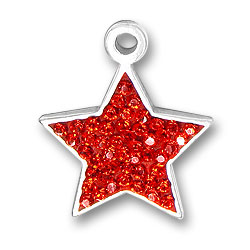 Sterling Silver Red Star Charm
