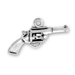 Sterling Silver Six Shooter Gun Charm