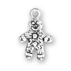 Sterling Silver Small Gingerbread Man Charm