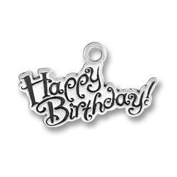 Sterling Silver Small Happy Birthday Charm