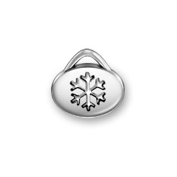 Sterling Silver Snowflake Oval Message Charm