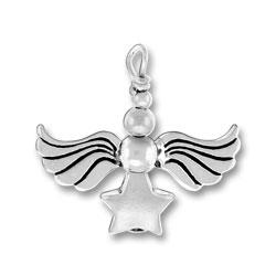 Sterling Silver Star Angel Charm
