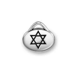 Sterling Silver Star of David Oval Message Charm