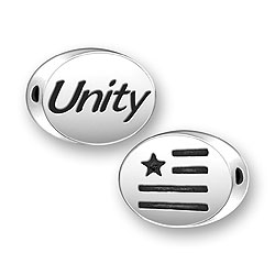 Sterling Silver Unity Message Bead with Flag