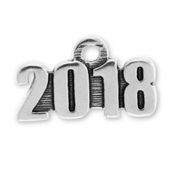 Sterling Silver Year 2018 Charm