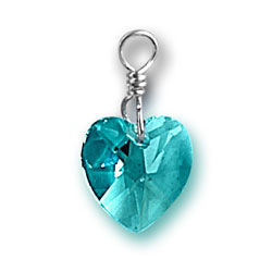Zircon Swarovski Crystal Heart Charm