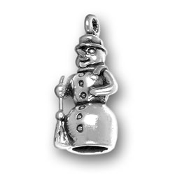 Pewter Holiday Snowman Charm