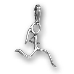 Sterling Silver Runner with Ponytail Charm