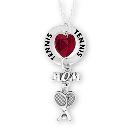 Tennis Mom Affirmation Mom Initial Necklace
