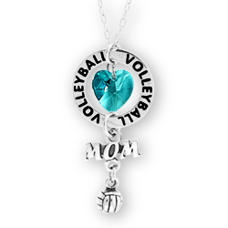 Volleyball Mom Ring Affirmation Initial Necklace